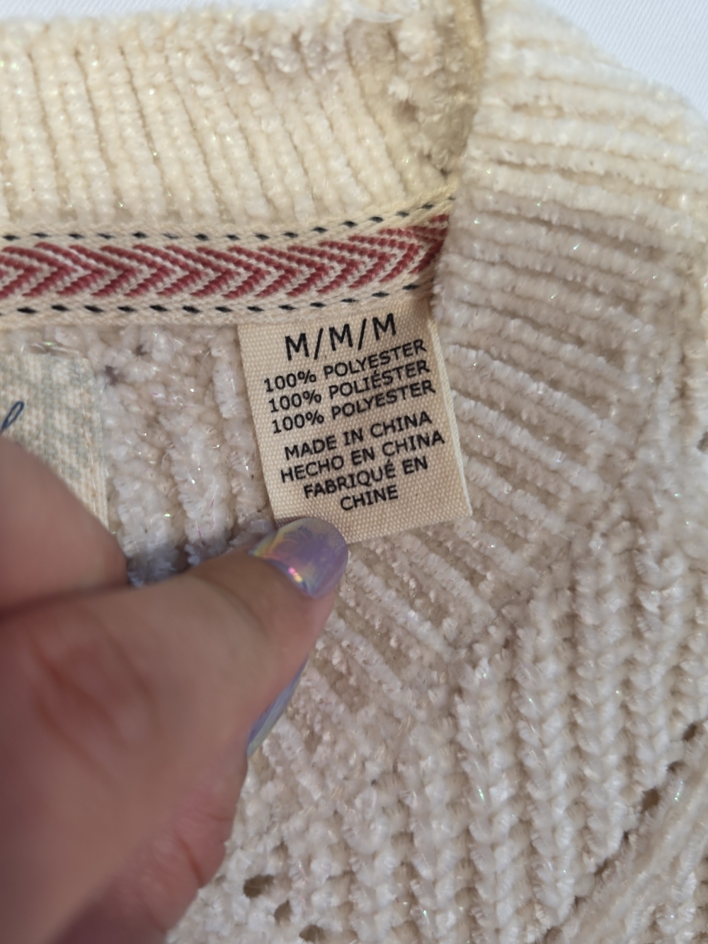 Weatherproof Vintage Women’s Sweater Medium Cream Knit Soft Cozy Textured - Picture 6 of 6